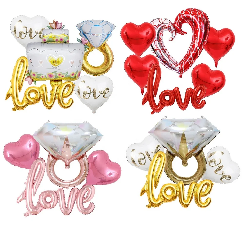 Big Size Love Wedding balloon 40inches LOVE hollow heart shape balloon
