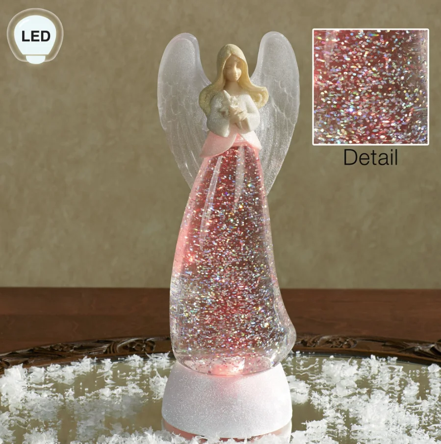 
Battery oprated table praying stained glass angel figure 