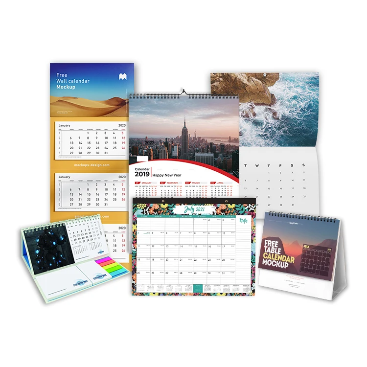 2022 custom spiral binding a2 floral design sticker monthly large 12 month 365 days wall calendar printing