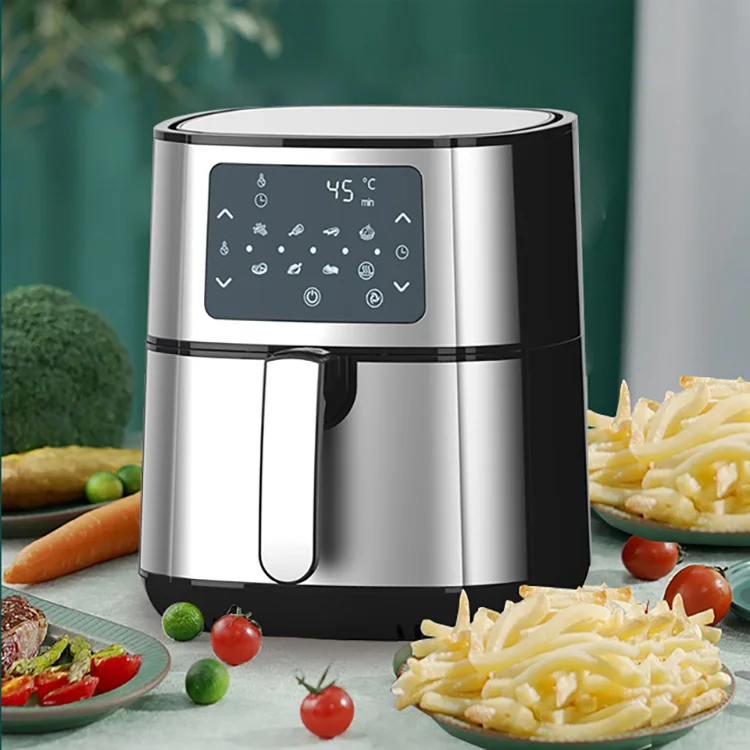 Stainless Steel Household Electric Fryer French Fry Machine Automatic Multi-Function Intelligent Smokeless Air Fryer