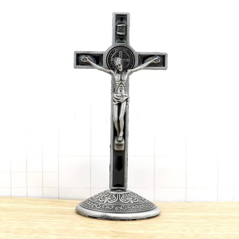 Religious Jesus Cross with Base Crafts Home and Car Decoration