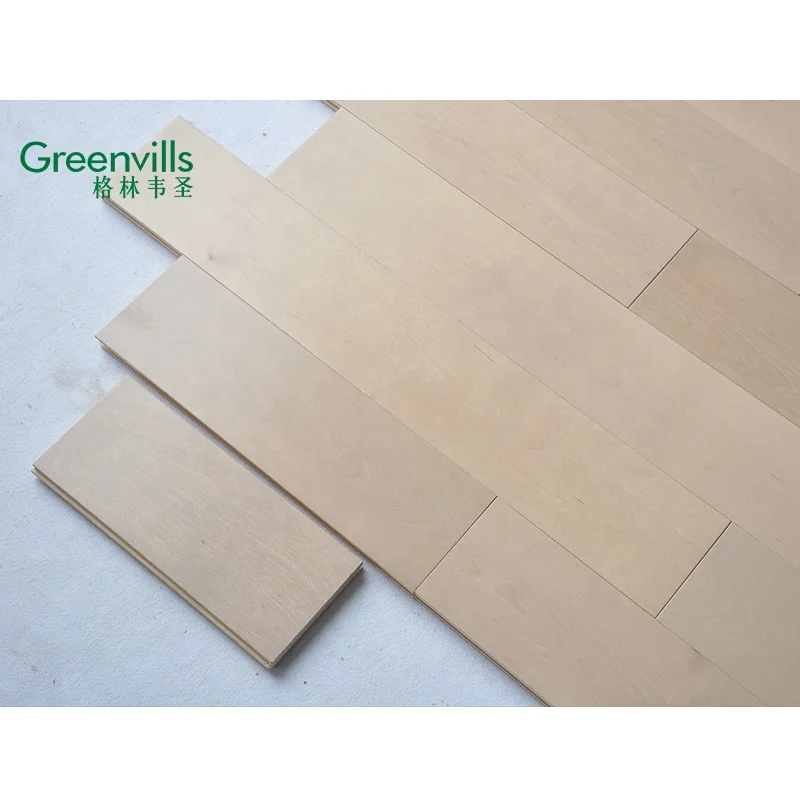 Hardwood birch 100%real wood solid flooring/engineered parquet floor for residence