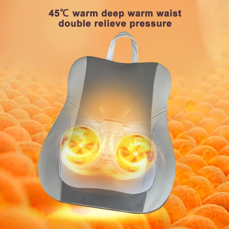 Shiatsu Neck Back Massage Cushion with Heat Cool Features Electric Vibration for Home Car Chair Seat Auto Relaxation Product