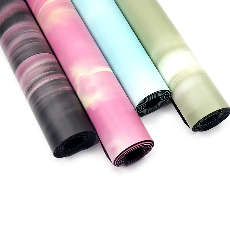 Hot sale eco-friendly custom printed natural pu rubber yoga mat with carring strap