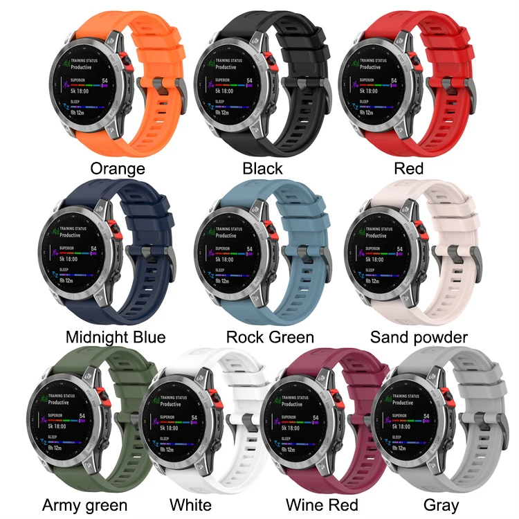 Quick Release Rubber Strap Smart Watch Wristband Silicone Watch Bands For Garmin Fenix5 5S 5X 6X 7X Watchband