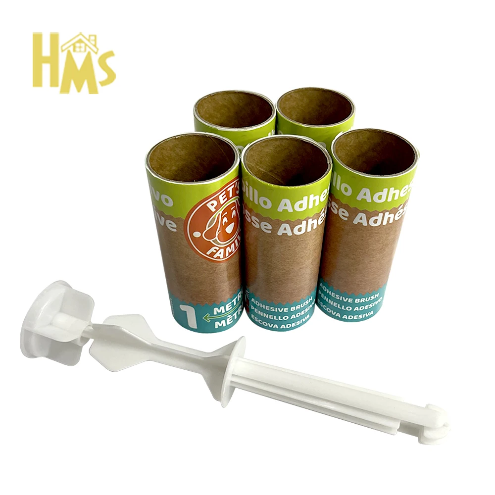 Plastic Pet Hair Stick cleaning tape adhesive spiral cut cloth hair remover cleaning Lint Roller set