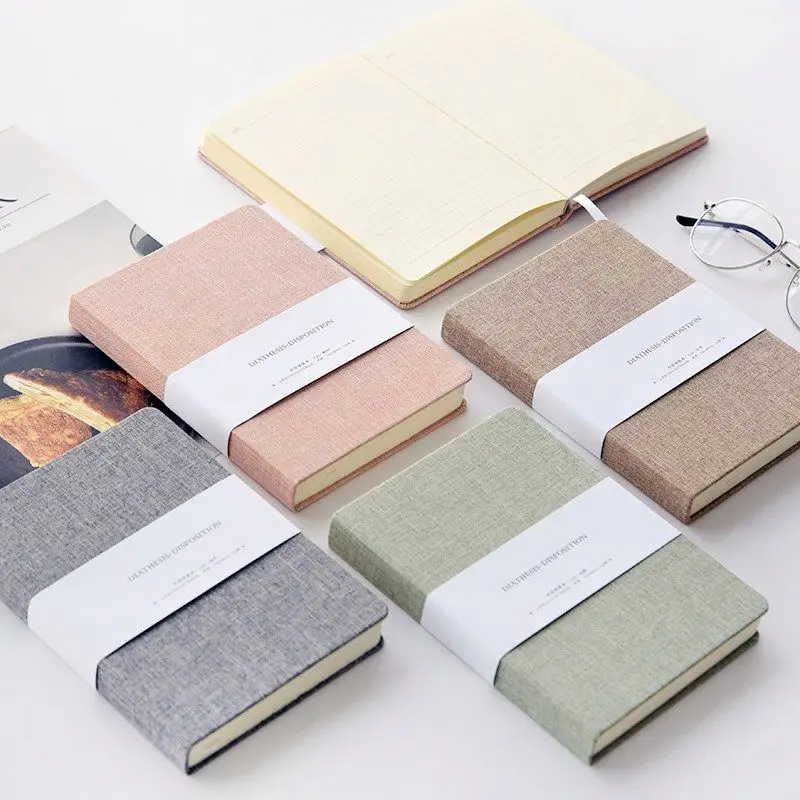 Wholesale New Promotion A5 A6 Stationery Canvas Linen Lines Hardcover boho felt Custom Fabric Linen Journal Stationery Notebooks
