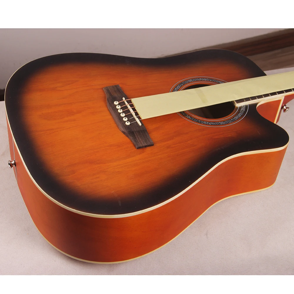 Manufacturer Spruce Linden Wood 41 Inch Stringed Instruments Guitare Electro Acoustic Guitar With Matte FinishingFor Beginners