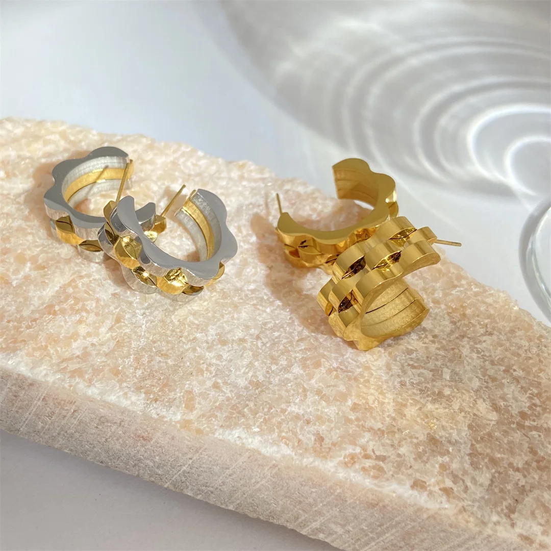 Stainless Ear rings Women Gold Earring Trendy Designs Popular Brands Wholesale Designer Inspired Earrings