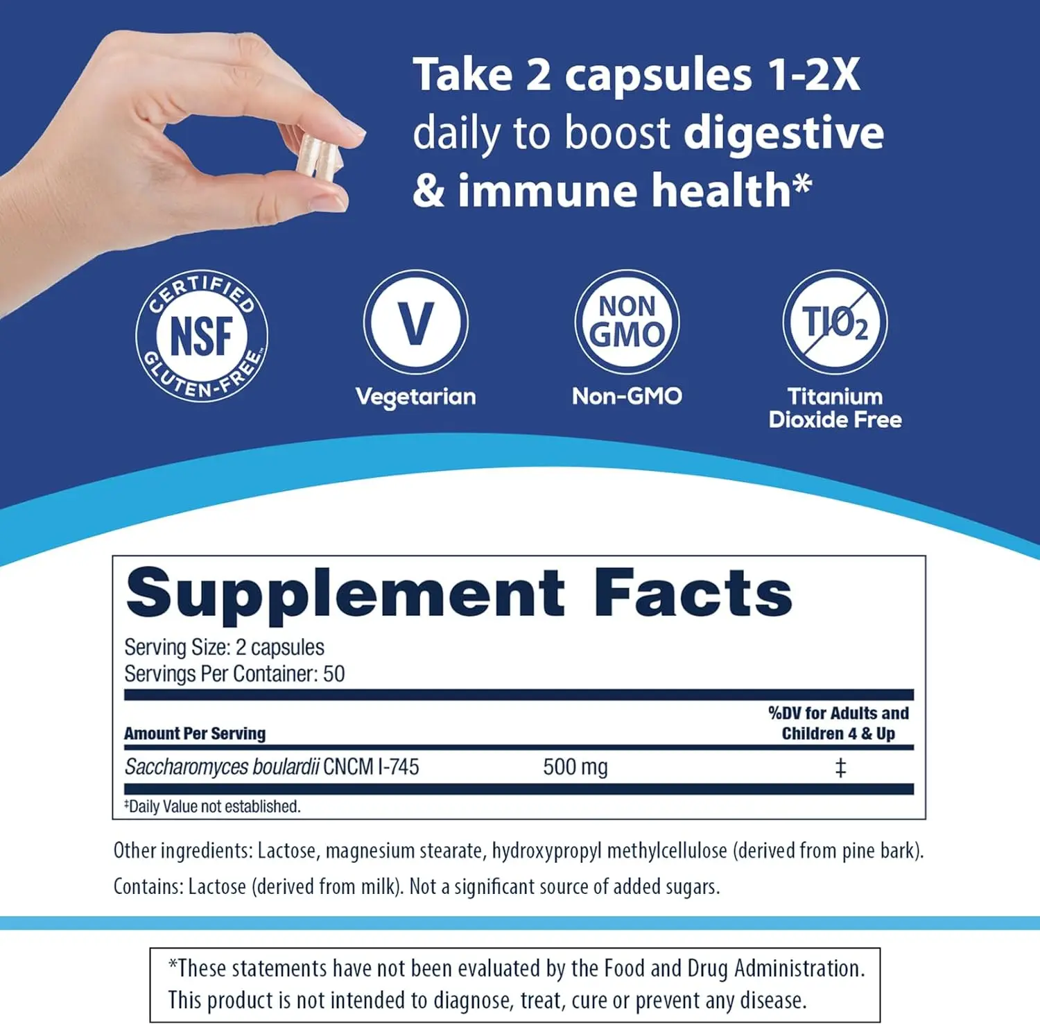 OEM Own Brand Probiotics Saccharomyces Boulardii Strain Promotes Beneficial Bacteria Bowel Cleansing Fibre Supplements