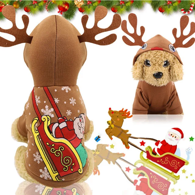 Christmas Dog Clothes Dogs Coat Winter Halloween Costume for Small Big Dogs Hoodies Pet Clothing