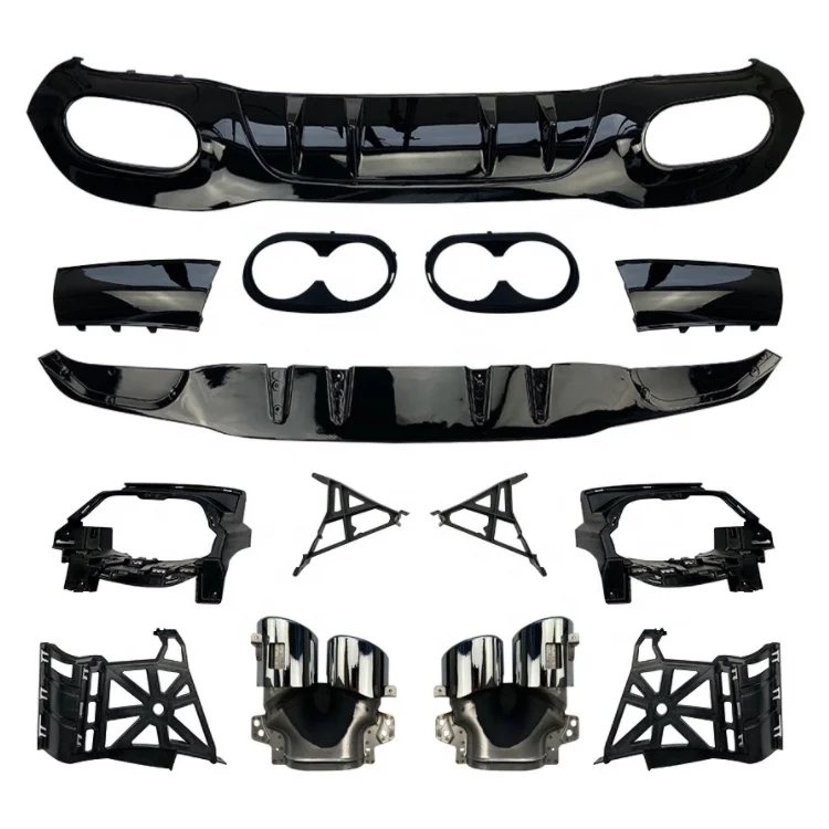 For Mercedes W177 A Class A45 AMG Style Rear Diffuser+Exhaust pipe 2019+