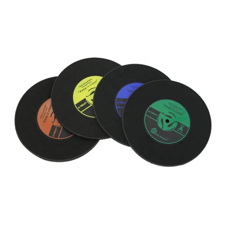 Фабричные цветные настольные подставки для напитков черные силиконовые резиновые ПВХ винные пивные ретро-подставки