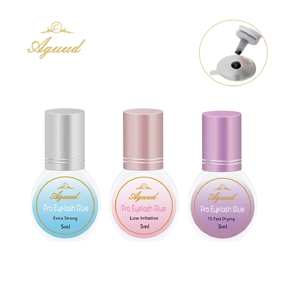 AGUUD 5/10ml Eyelash Extension Glue Strong Adhesive For Professional Use Fast Drying Powerful Eyelash Extensions Adhesive Black