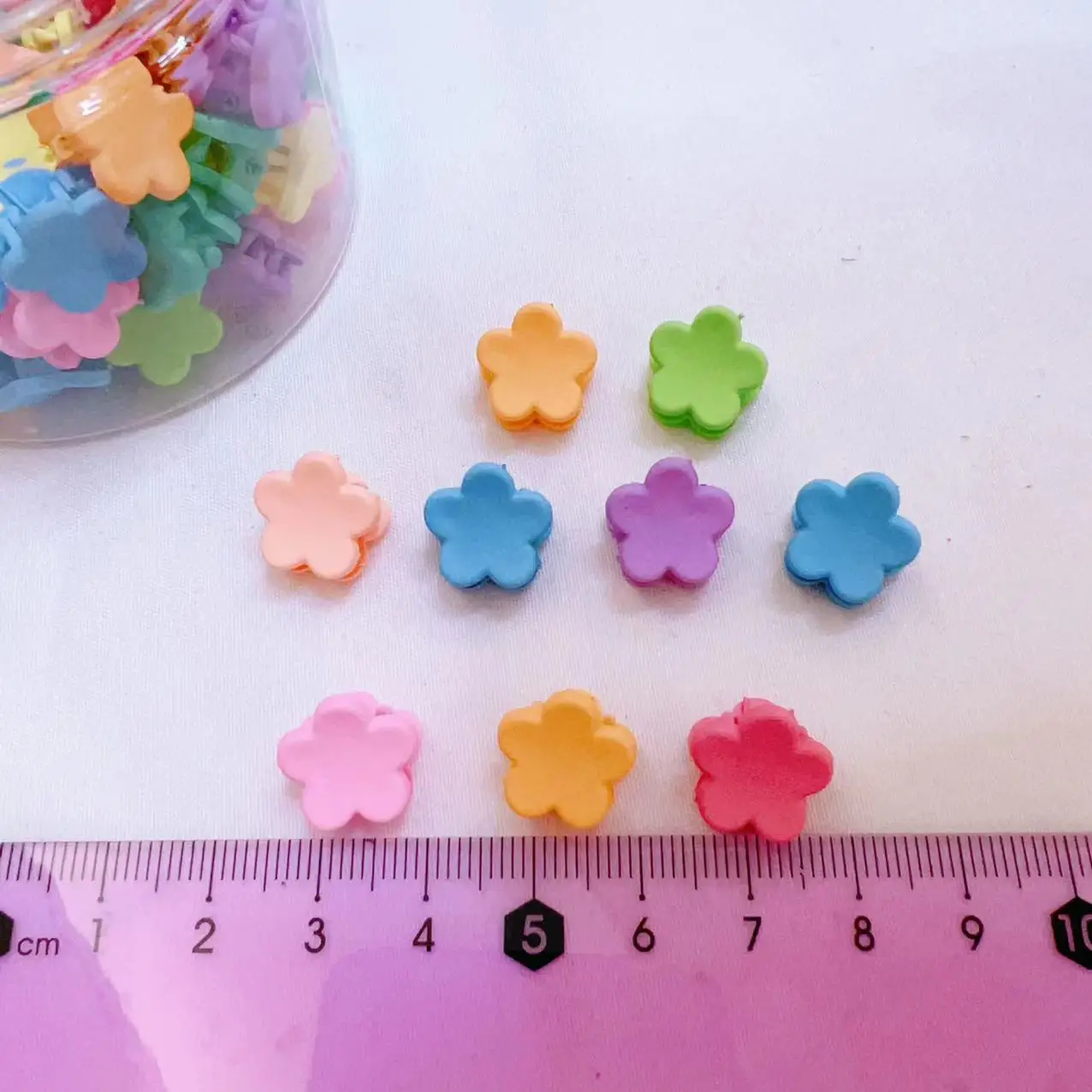 Hot Selling Sweet Women Girls Hair Accessories Gift Clear mini hawaii flowers hair clips Mini glitter flower hair Claw