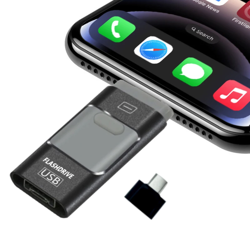 K-ricard 4 в 1 USB-C Флешка 512 ГБ 256 Push-pull 128 64 32 OTG USB2.0 Stick для Iphone