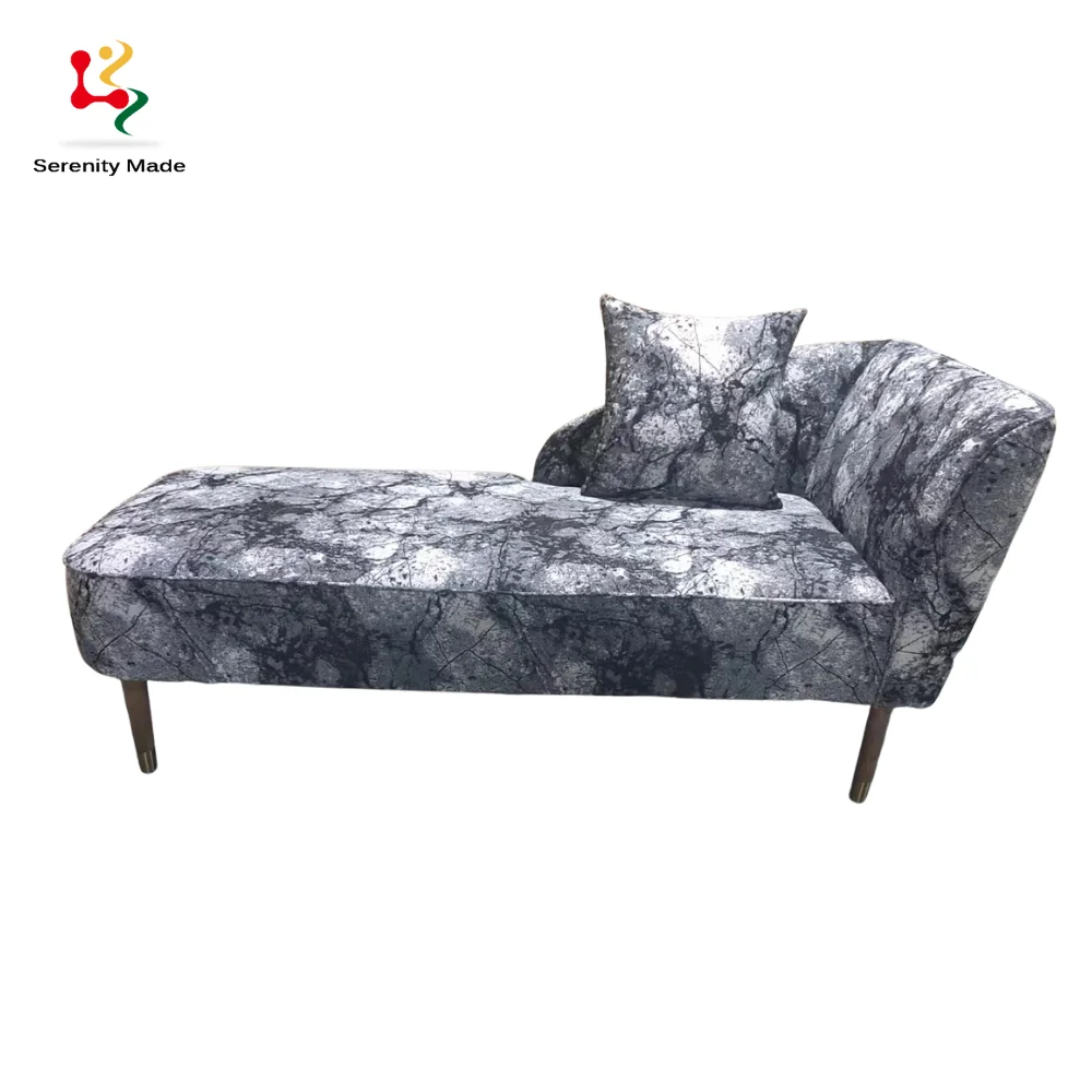 Luxury Design Wholesale Grey patterned sofa bed Living Room Couch Velvet Fabric Sofa