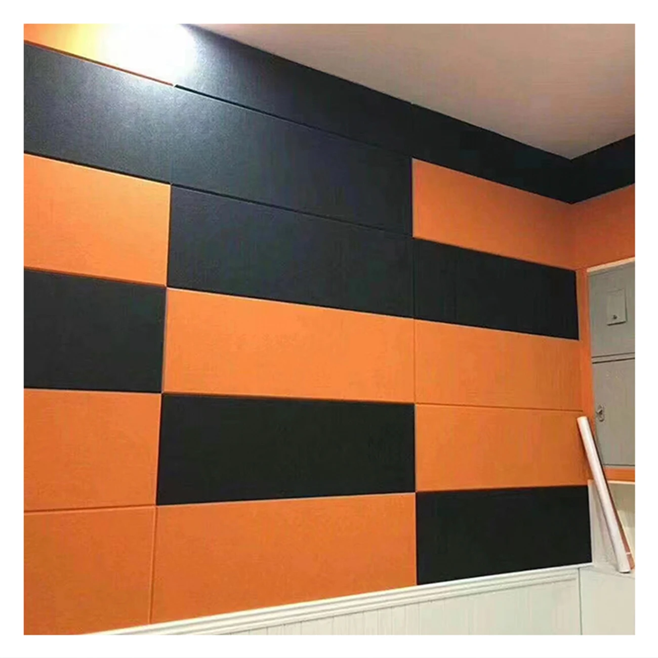 Custom Design Fireproof Baffle Ceiling Sound Proofing Felt Fabric Covered Polyester Acoustic Panels