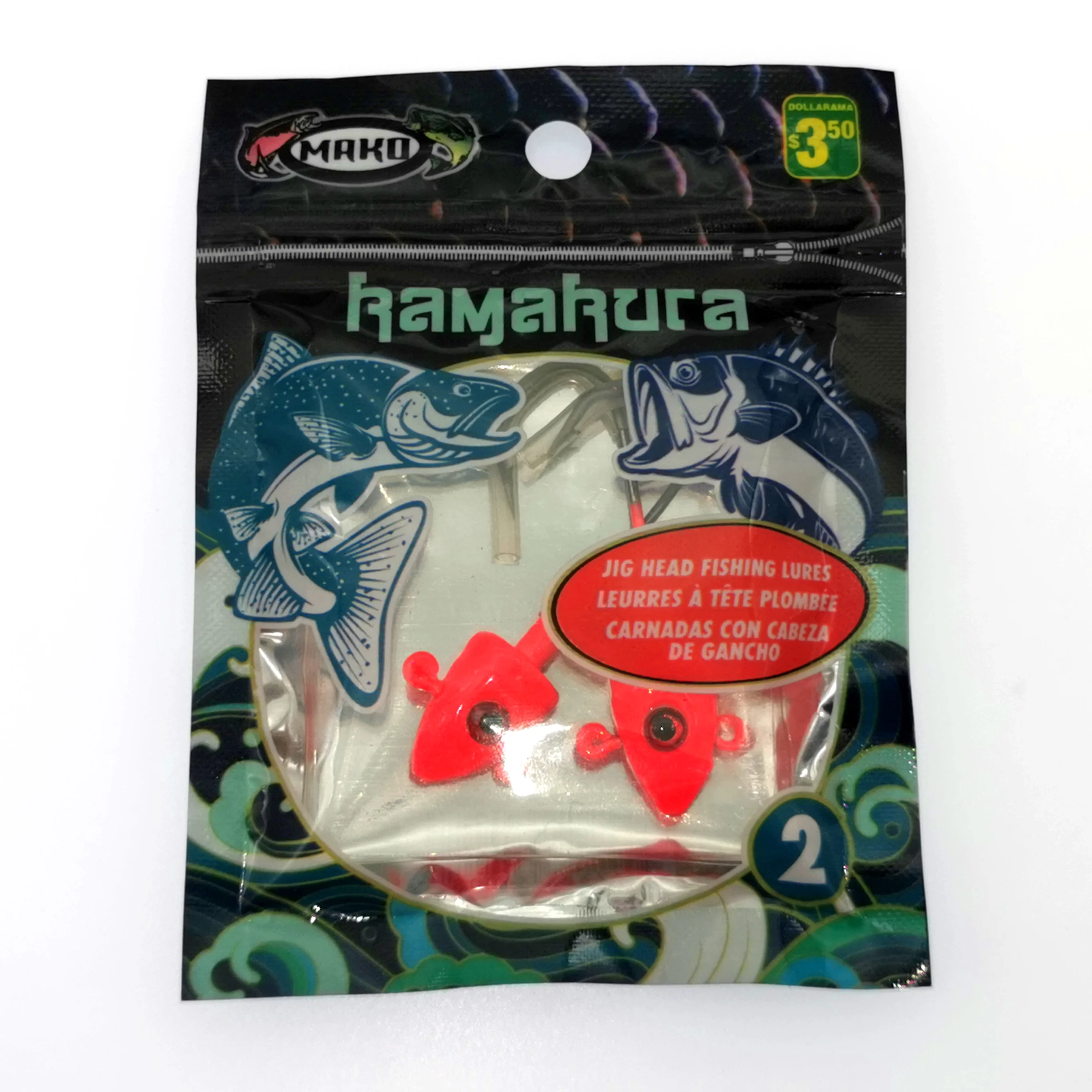 Lead Jig Head Fishing Hook High Carbon Steel Barbed Jigs Jigging Fishing Hook 2pcs Per Pack 3colors