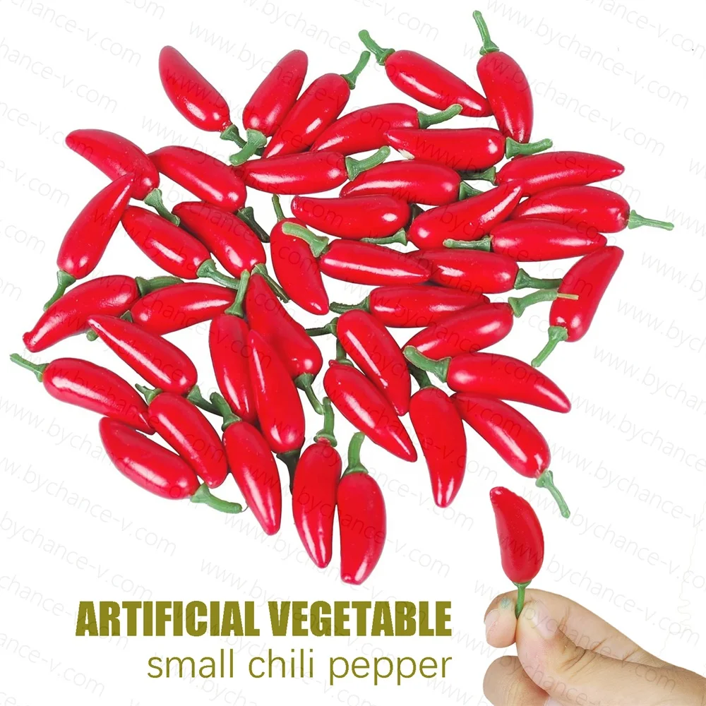 Fast delivery realistic artificial vegetable fake Serrano Pepper small hot pepper lifelike fake veggie for visual art decoration