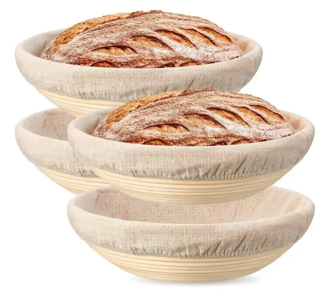 9 inches Rectangular Wicker Handmade Banneton Bread Proofing rattan basket set Fermentation baskets for gifts