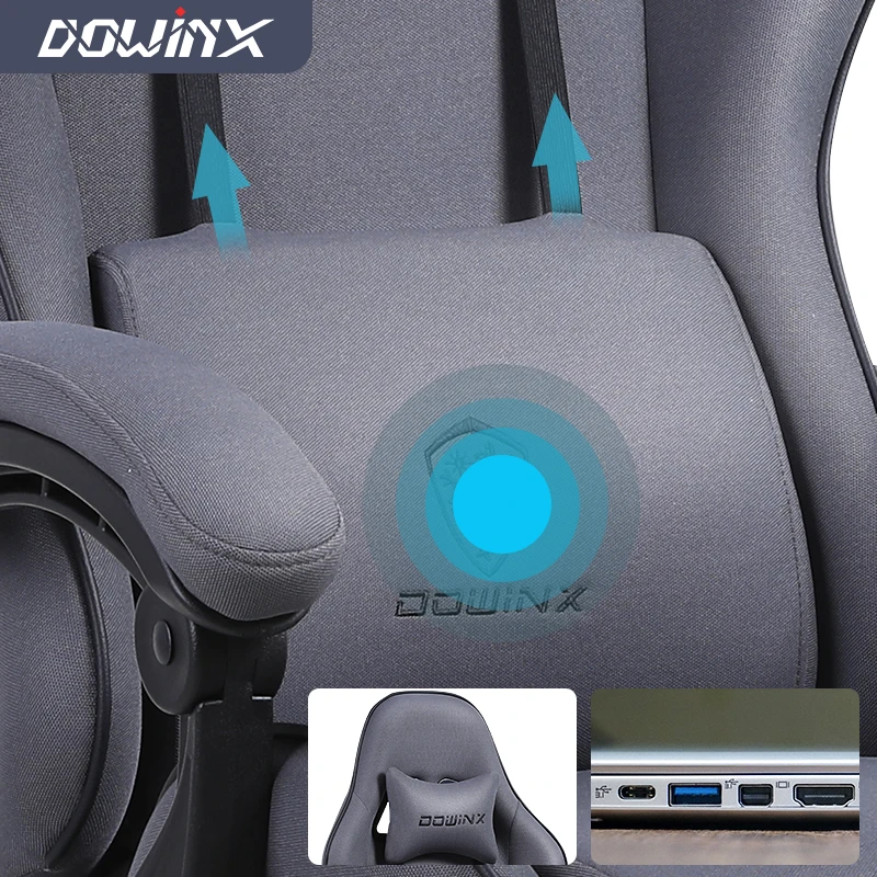 Hot Selling Ergonomic Cheap Fabric Custom Logo Recliner PC Gaming Chair with Footrest