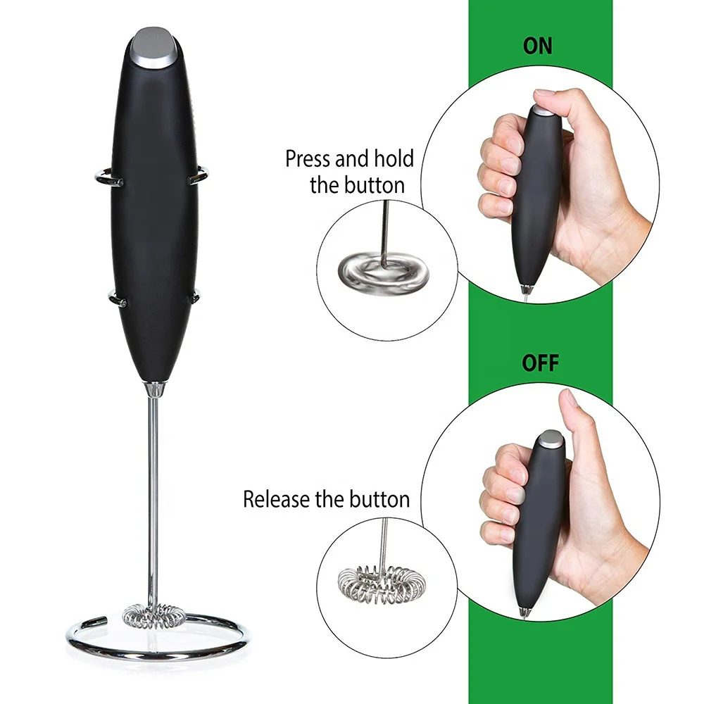 Hot sale milk frother Battery Operated food mixer Kitchen appliance stainless steel milk foam electric coffee whisk milk frother