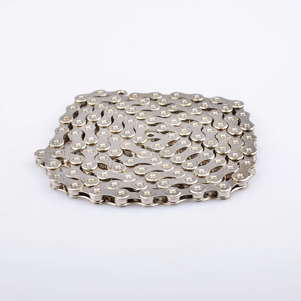 Anti-Rust 10-Speed Silver Bicycle Chain With 116 Links X-Shaped Bike Chain for BMX/MTB Bicycle Parts