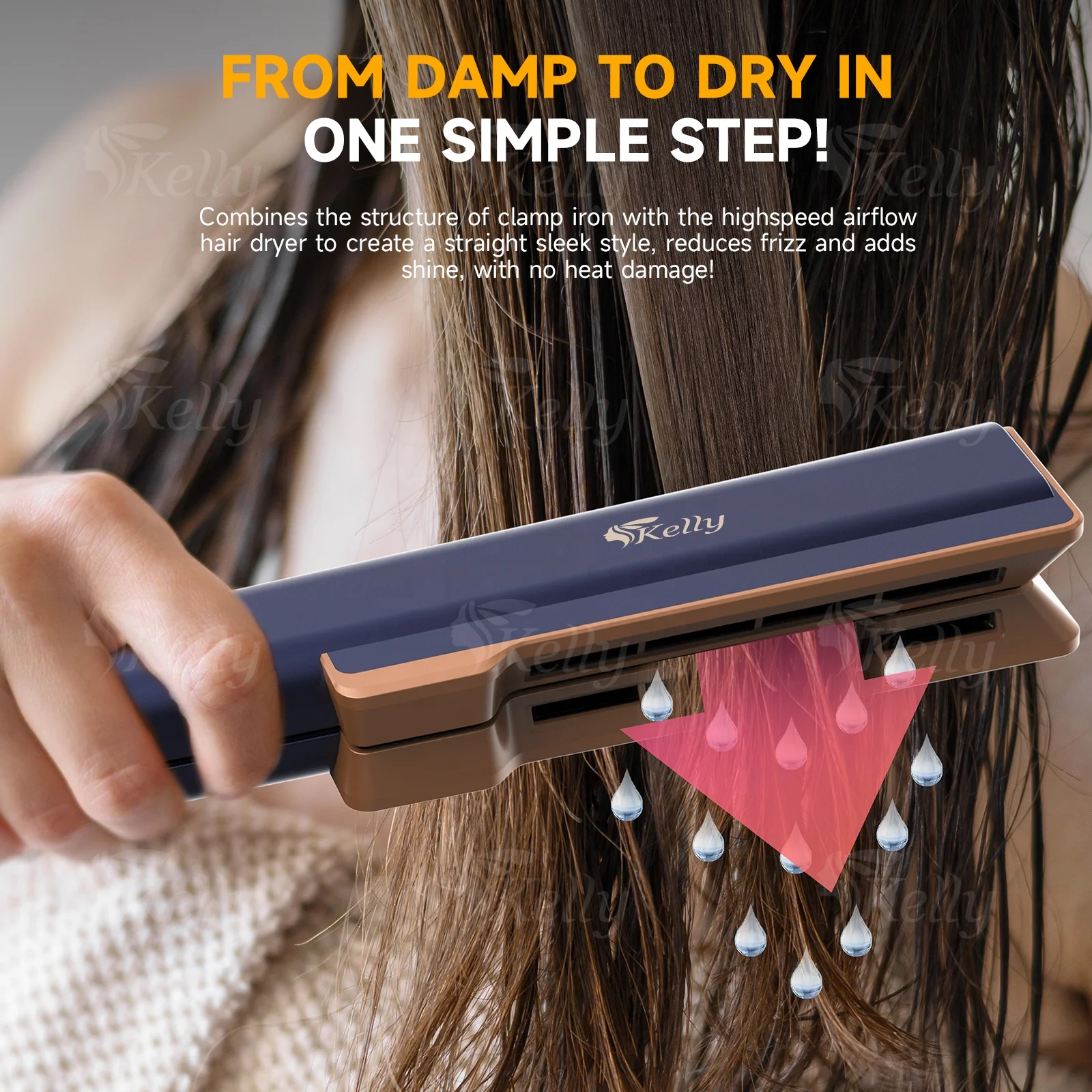 Airstrait  Air hair Straightener  Duet Style 2-in-1  Hot Air Styler high speed BLDC motor hair dryer  secador de pelo