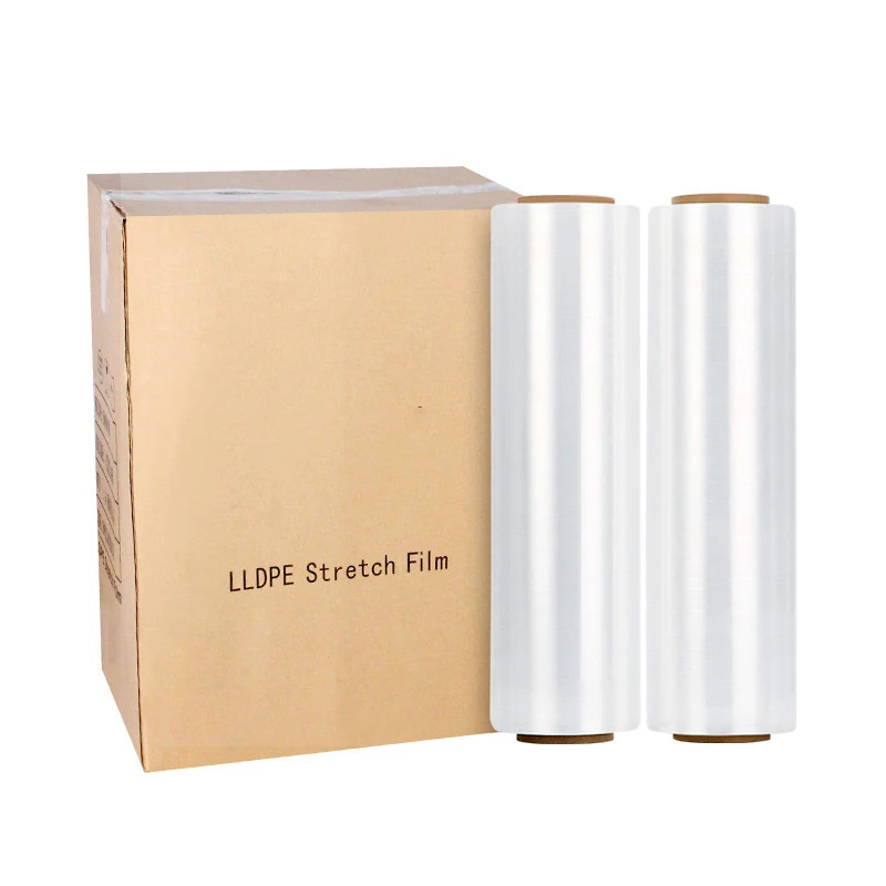 Shanghai White Cling Agriculture Black Film Lldpe Hand Ceiling Handles Pe Hood Mini Jumbo Roll Pallet Wrapping Stretch Wrap Film