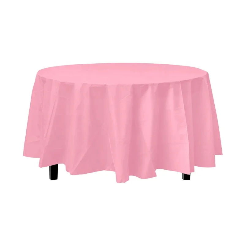 Wholesale Party Solid Tablecloth Round Plastic Table Cover