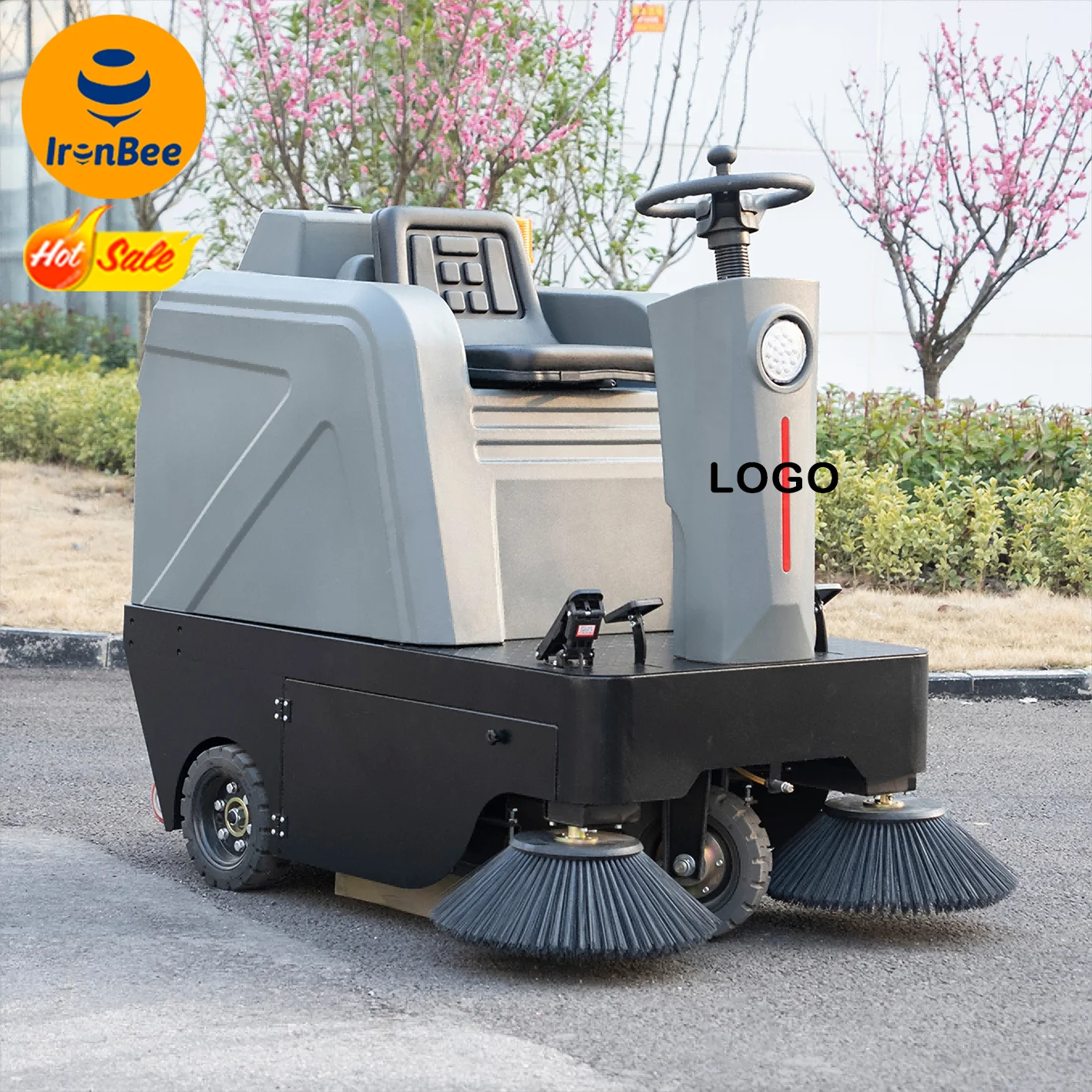 IronBee JS125 Hot Selling New Design Ride On Road Floor Sweeper Street Cleaner Industrial Vacuum Sweeper Machine With CE