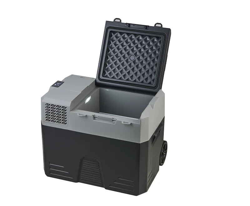 CoolRide Portable Cooler Freezer/Refrigerator Cooler AC/DC Compressor Electric Cooler Trolley Wheels for Truck RV Boat Party 52L