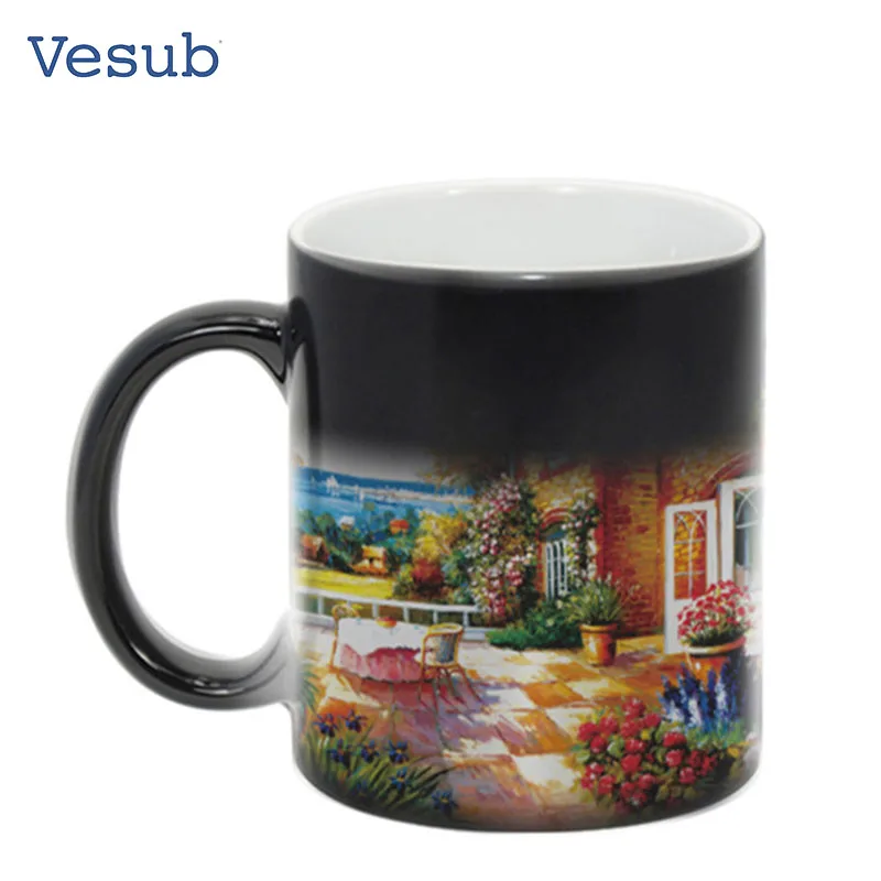 Hot Water Color Changing Coffee Sublimation Heat Sensitive Magic Mug For Heat Press