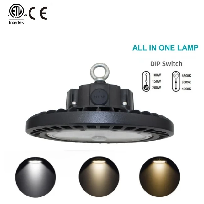 High Brightness 100w 150w 200w 140lm/W Led UFO High Bay Light For Factory Warehouse Industrial Lighting