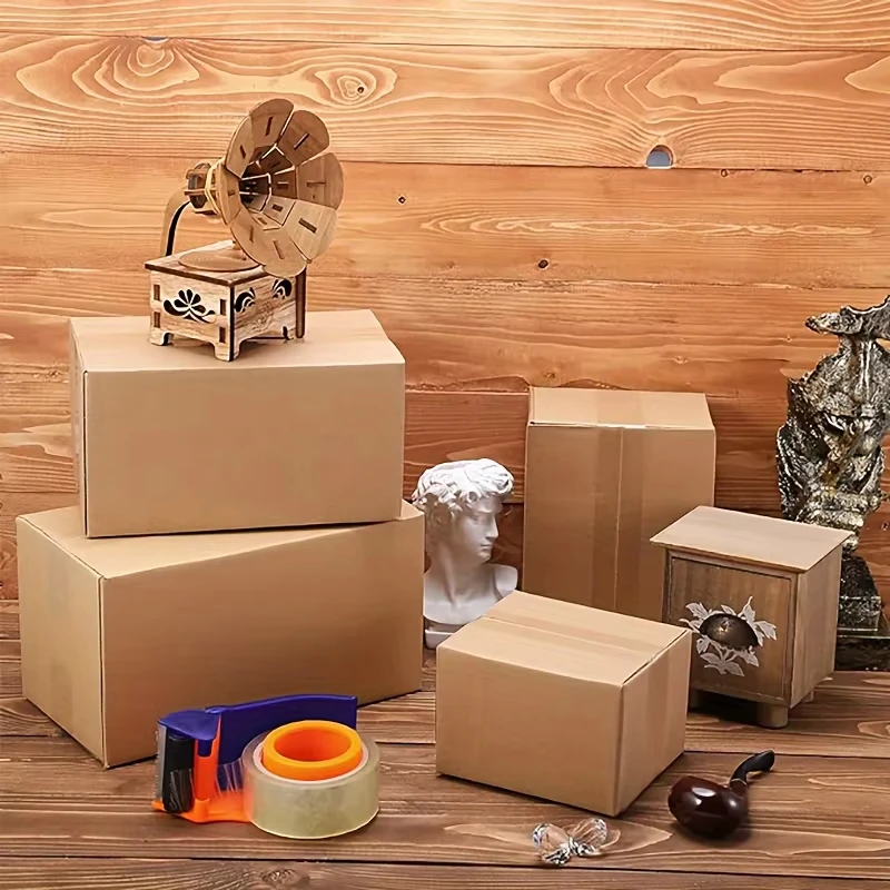 wholesale shipping boxes die cut plain cardboard boxes carton parcel courier box kraft postal for cargo delivery