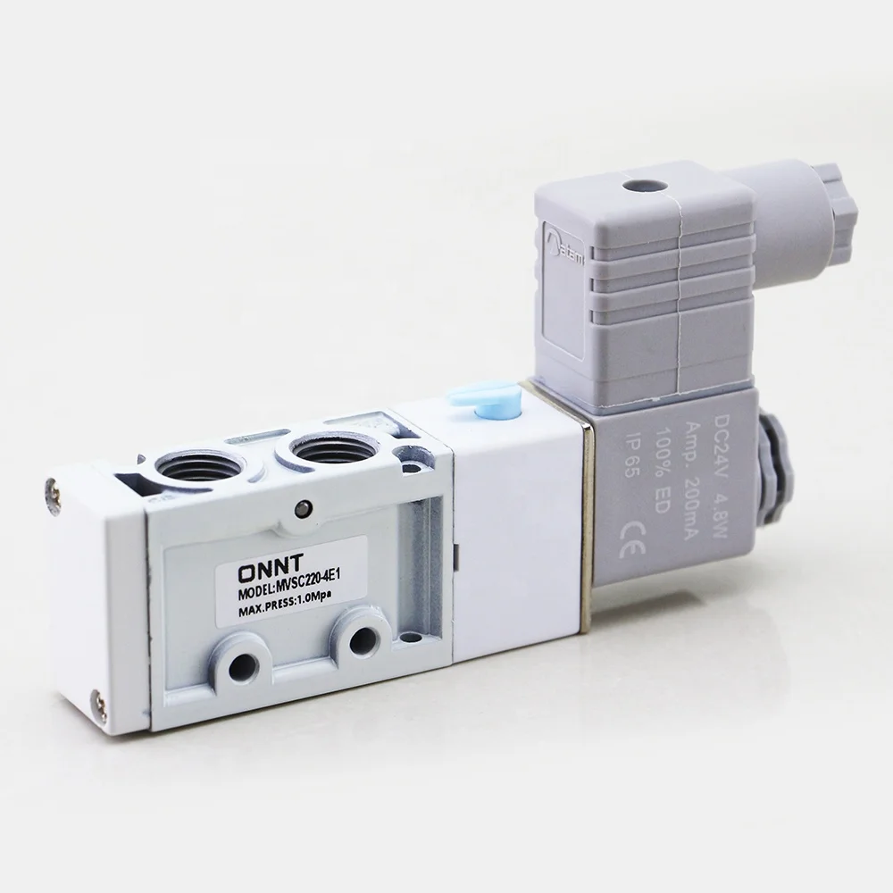MVSC220-4E1 G1/4 DC24V AC220V Aluminium Alloy MVSC Series 2 5 Way Electric Single Coil Pneumatic Air Solenoid Control Valve