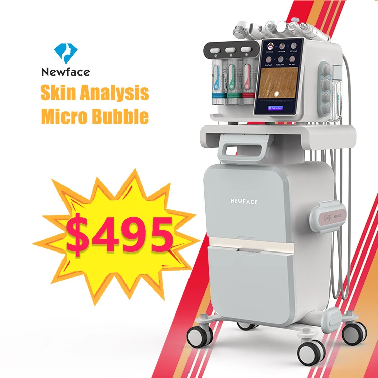 NewFace Manufacturer Hydradermabrasion Hydro Machine Skin Oxygen Jet Water Peel 8 IN 1 Spa Beauty Salon Best Facial Equipment
