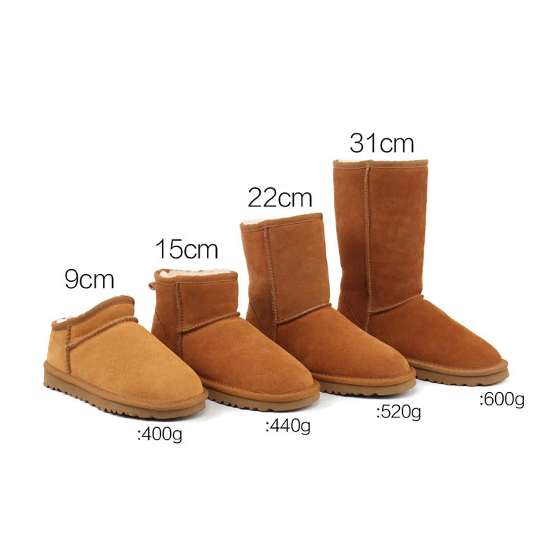 RS High quality classic Genuine leather women Australia Winter Boots Warm knee high snow shoes Fur Snow boots
