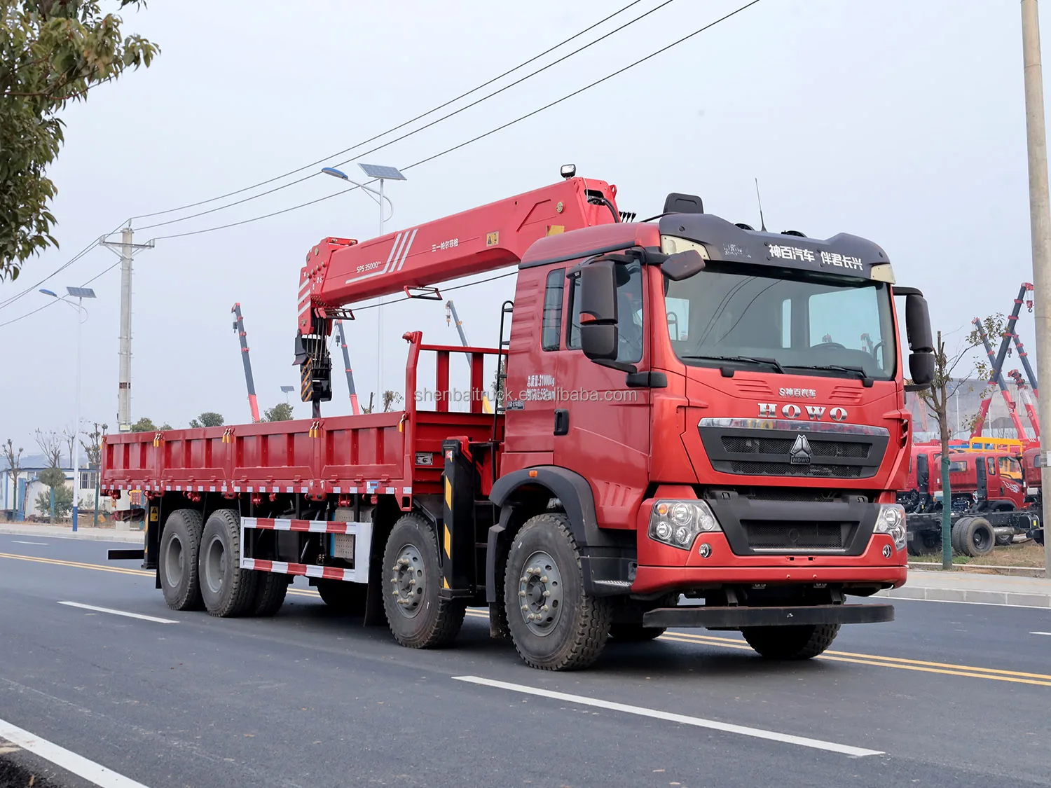 SHENBAI Sinotruk Howo Truck Mounted Crane Manipulator Lifting Equipment 10Ton Boom Truck  Crane