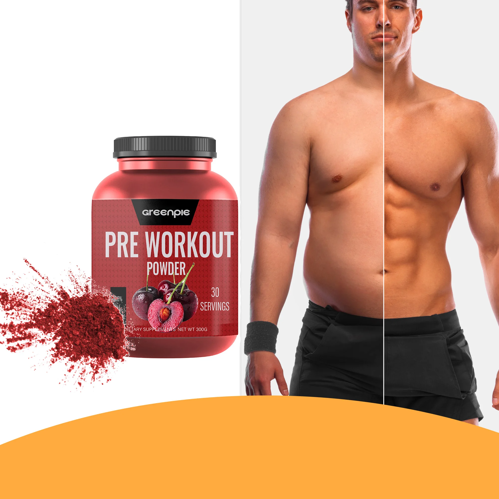 Greenpie Preworkout Energy Endurance Booster Powder Citrulline Arginine Sports Bodybuilding pre workout Supplement for Gym