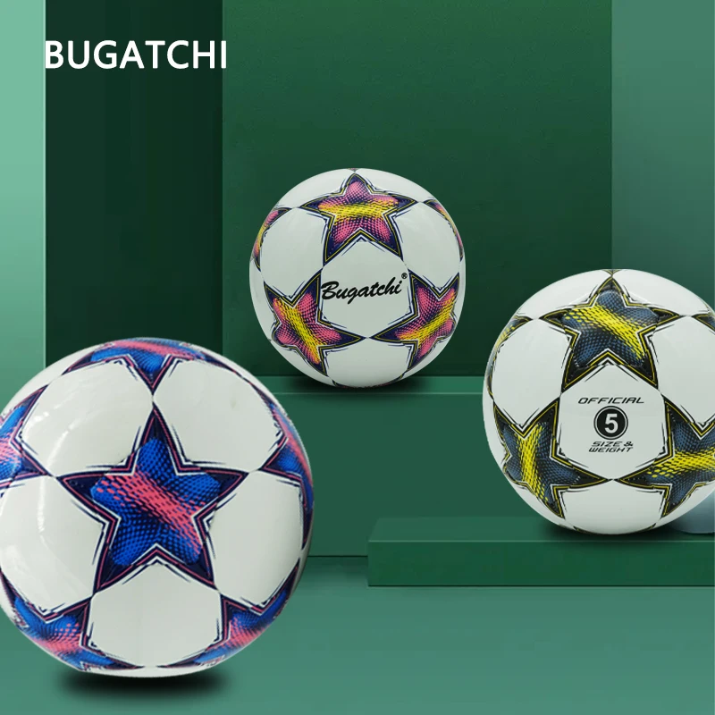 Custom LOGO And Size PU Soccer Ball Star Pattern  Champions Official Game PVC TPU football Kids Ball