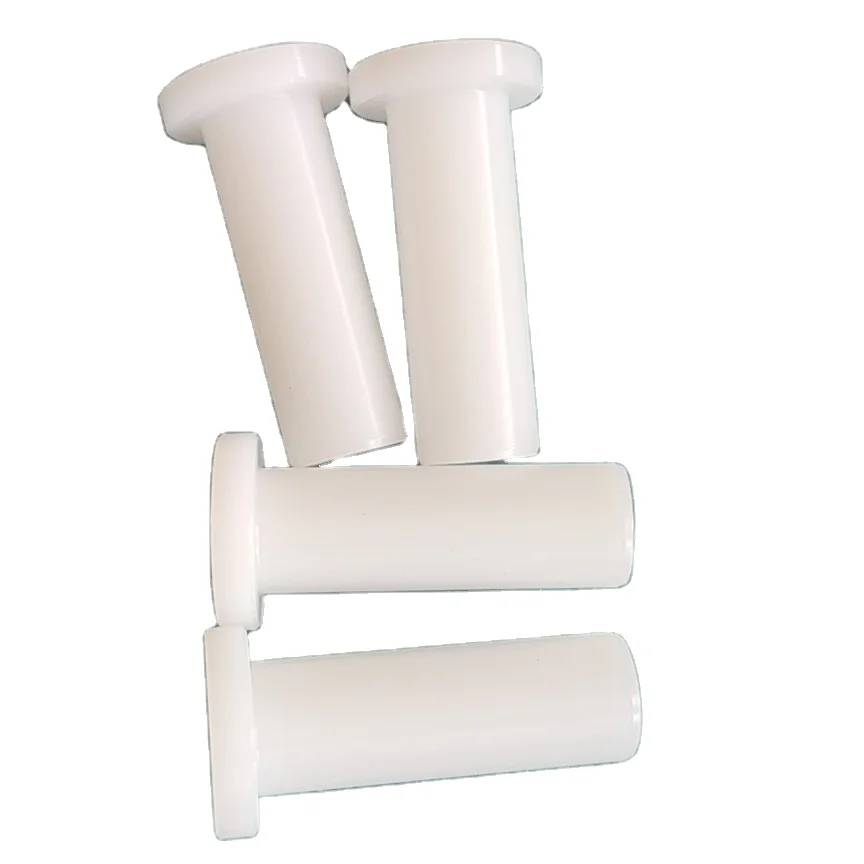 High temperature PTFE flanges sleeve wear resistance slide plastic bearing sleeves shoulder bushing