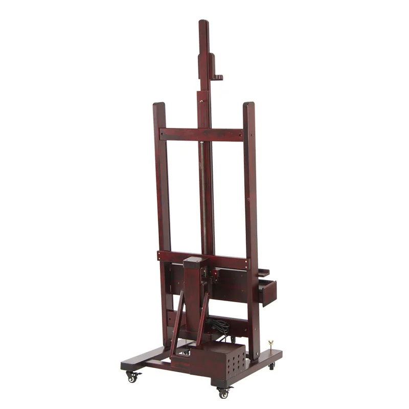 Electric Studio Easel Height-adjustable with Engine Walnut Easel DHJ-10