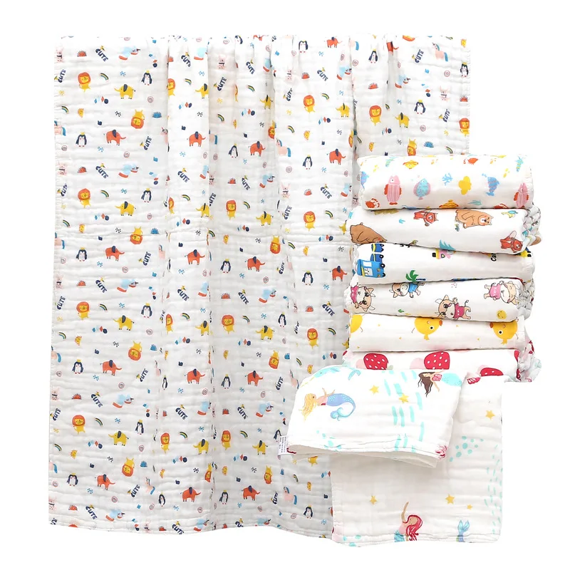 Six layers of pure cotton children were folded by gauze cotton baby blanket