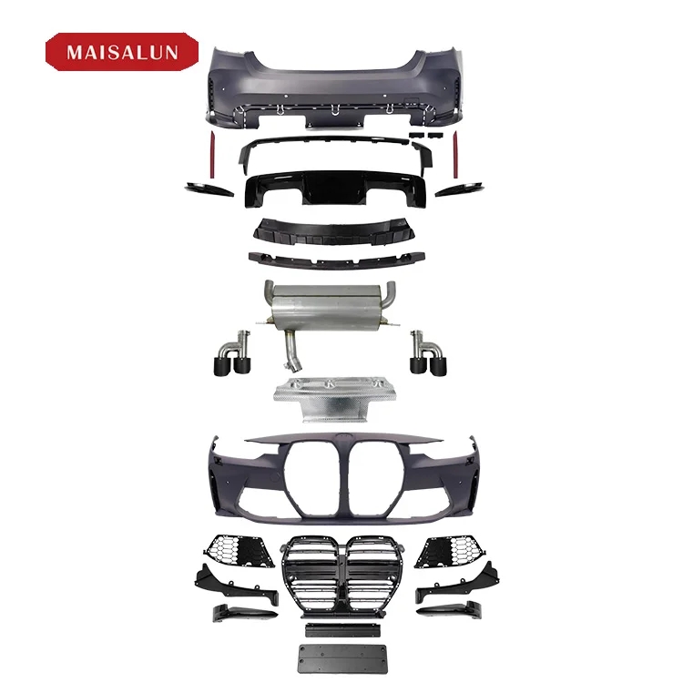 For BMW 3 Series F30 car bumper body kit Front Bumper Rear Bumper Side Skirts upgrade G80 M3 style bodykit