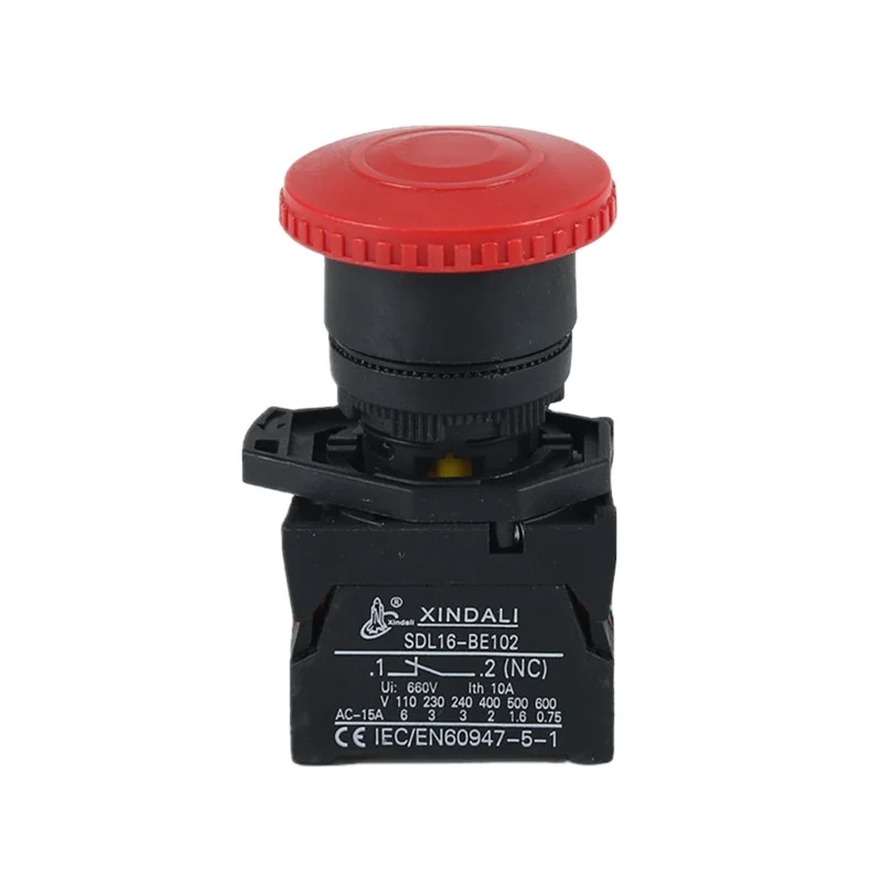 XDL21-ET42 ip67 latching push-pull stop button waterproof electric emergency  switch button