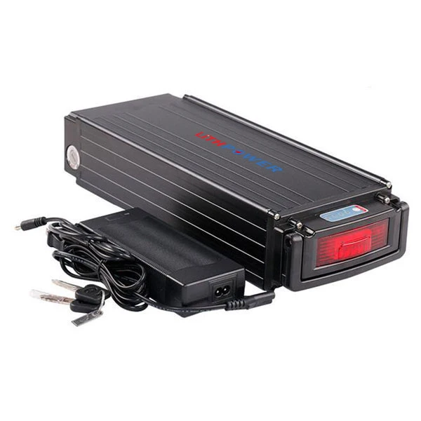 LITHPOWER Brand 36V 20Ah Rear Rack Electric Bicycle Phylion Battery with 42V 2A Charger