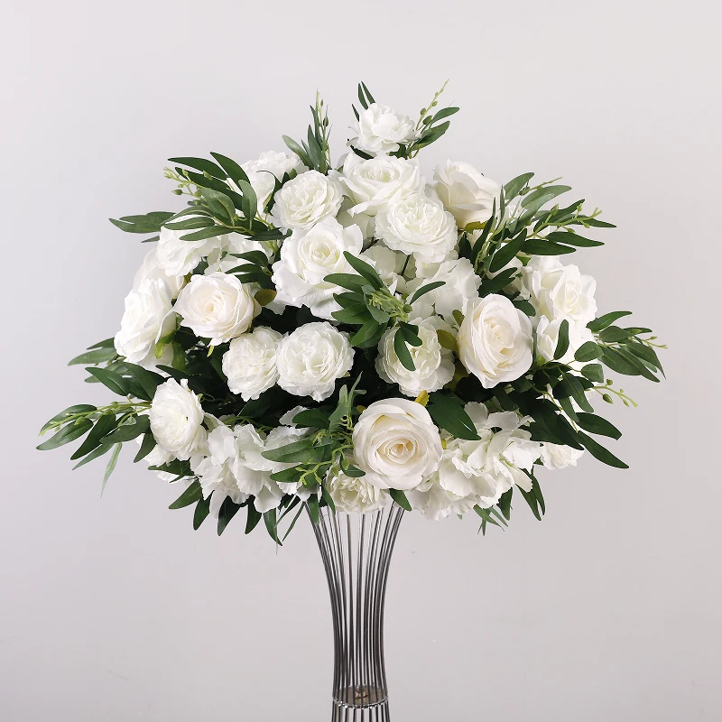 Customized Wedding Decoration Table centerpiece Flower Wedding Ball White Artificial Flower Arrangement Rose  Floral Decoration