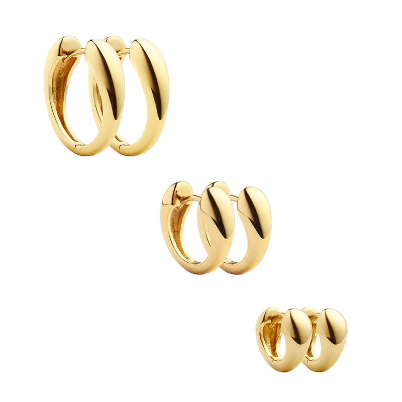 Gemnel Chunky Huggies Hoop Geometric Earrings for Women Allure huggie